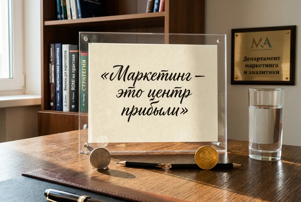 Firefly_Gemini Flash_Крупный план строгого деревянного письменного стола в кабинете руководителя. В центре 799602.webp