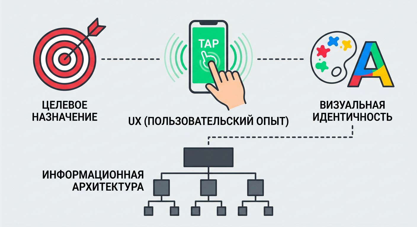 Firefly_Gemini Flash_Светло-серый фон. Четыре зоны, соединённые пунктирной линией-__Верх слева — мишень с  402903.png